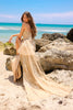 Strapless Tulle Skirt Embroidered Bodice Long Prom Dress AC3010