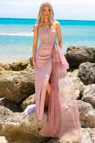 Strapless Tulle Skirt Embroidered Bodice Long Prom Dress AC3010-Prom Dress-smcfashion.com