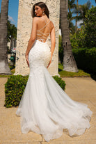 Mermaid Tulle Skirt Embroidered Lace Long Prom Dress ACSU066-Prom Dress-smcfashion.com