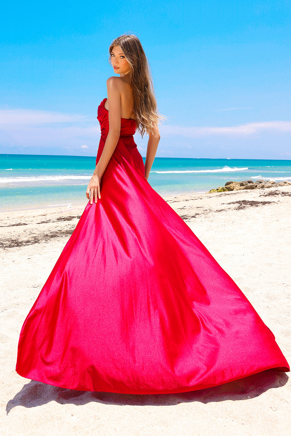 Cowl Neck Side Slit Spaghetti Straps Fitted Long Prom Dress AC3013-Prom Dress-smcfashion.com