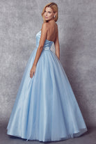 Strapless Sweetheart A-Line Tulle Skirt Long Prom Dress JT265-Prom Dress-smcfashion.com