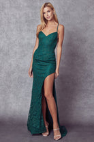 Embroidered Sequin Open Criss Cross Back Side Slit Long Prom Dress JT266-Prom Dress-smcfashion.com