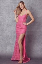 Embroidered Sequin Open Criss Cross Back Side Slit Long Prom Dress JT266-Prom Dress-smcfashion.com