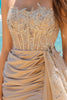 Strapless Tulle Skirt Embroidered Bodice Long Prom Dress AC3010