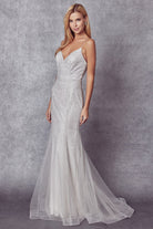 Mermaid Sweetheart Embellished Glitter Open Back Long Evening Dress JT271-Evening Dress-smcfashion.com