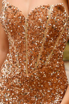 Strapless Embroidered Sequin Side Slit Open Corset Back Long Prom Dress AC3011-Prom Dress-smcfashion.com