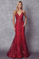 V-Neck Embroidered Lace Sleeveless Mermaid Long Prom Dress JT274 Sale-Prom Dress-smcfashion.com