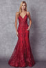 V-Neck Embroidered Lace Sleeveless Mermaid Long Prom Dress JT274 Sale