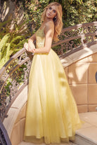 Tulle Skirt Embroidered Bodice Open Criss Cross Back Long Prom Dress JT268-Prom Dress-smcfashion.com