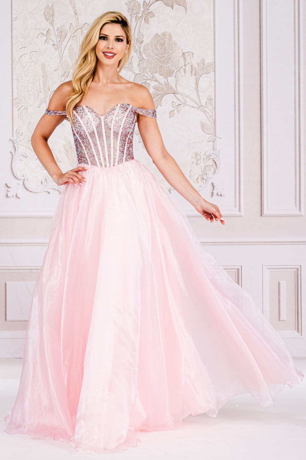 Embellished bodice hotsell prom dress