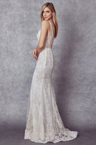 Embroidered Lace Mermaid Illusion Sweetheart Long Wedding Dress JT277W-Wedding Dress-smcfashion.com