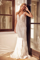 Embroidered Lace Mermaid Illusion Sweetheart Long Wedding Dress JT277W-Wedding Dress-smcfashion.com