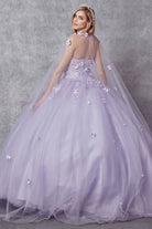 Strapless 3D Floral Applique Open Back Long Quinceanera Dress JT1435-All Dresses-smcfashion.com