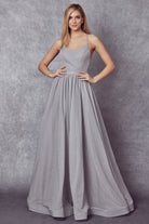 A-Line Metallic Open Criss Cross Back Long Prom Dress JT204-Prom Dress-smcfashion.com