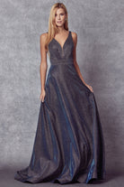 A-Line Illusion V-Neck Open Criss Cross Back Long Prom Dress JT208-Prom Dress-smcfashion.com