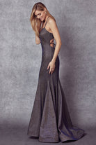 Embellished Glitter Open Criss Cross Back Mermaid Long Prom Dress JT242-Prom Dress-smcfashion.com