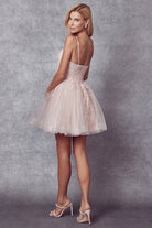 Illusion Sweetheart Open Back Embroidered Bodice Short Cocktail Dress JT859-Cocktail Dress-smcfashion.com