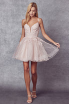 Illusion Sweetheart Open Back Embroidered Bodice Short Cocktail Dress JT859-Cocktail Dress-smcfashion.com