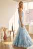 V-Neck Embroidered Lace Sleeveless Mermaid Long Prom Dress JT274 Sale