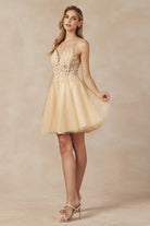 Double Spaghetti Straps Illusion Sweetheart Short Cocktail Dress JT864-Cocktail Dress-smcfashion.com