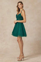 Double Spaghetti Straps Illusion Sweetheart Short Cocktail Dress JT864-Cocktail Dress-smcfashion.com