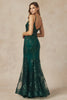 V-Neck Embroidered Lace Sleeveless Mermaid Long Prom Dress JT274 Sale