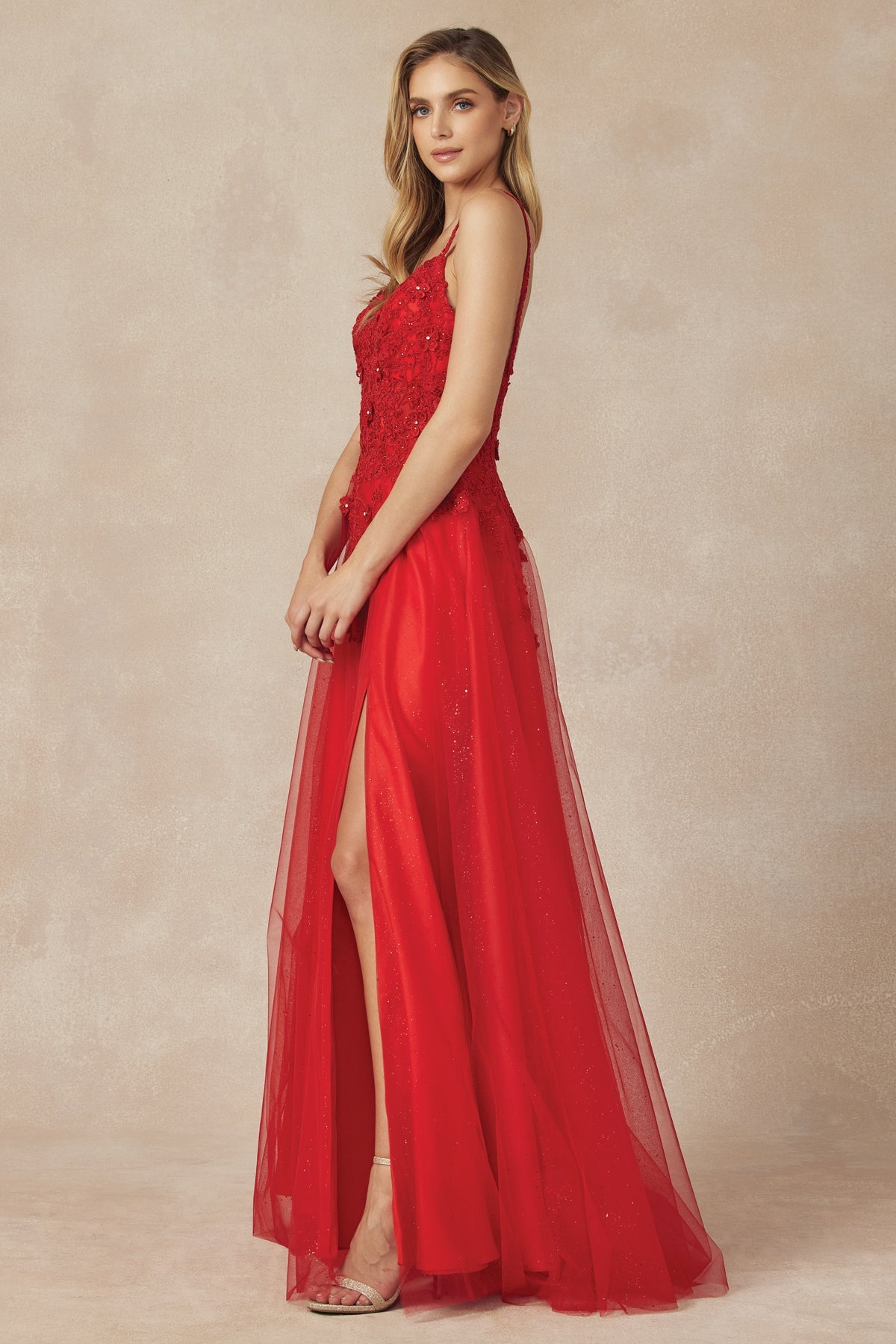Embellished Beads Embroidered Bodice Tulle Skirt Long Prom Dress JT283-Prom Dress-smcfashion.com