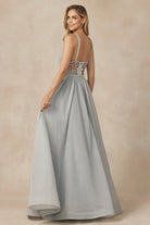 Plunging V-Neck Glitter A-Line Long Prom Dress JT201-Prom Dress-smcfashion.com