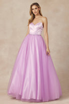 Strapless Sweetheart A-Line Tulle Skirt Long Prom Dress JT265-Prom Dress-smcfashion.com