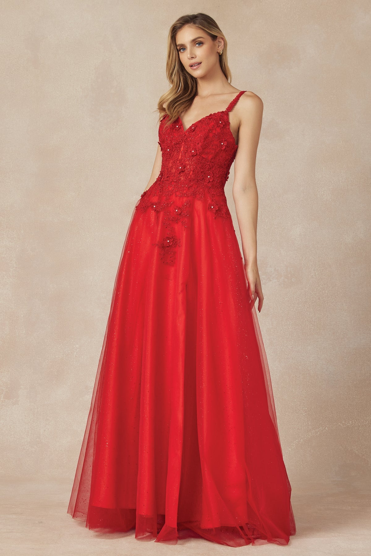 Embellished Beads Embroidered Bodice Tulle Skirt Long Prom Dress JT283-Prom Dress-smcfashion.com