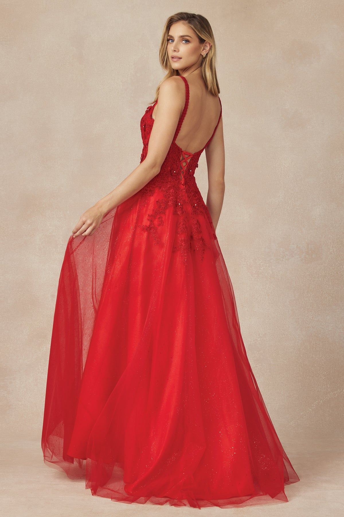 Embellished Beads Embroidered Bodice Tulle Skirt Long Prom Dress JT283-Prom Dress-smcfashion.com