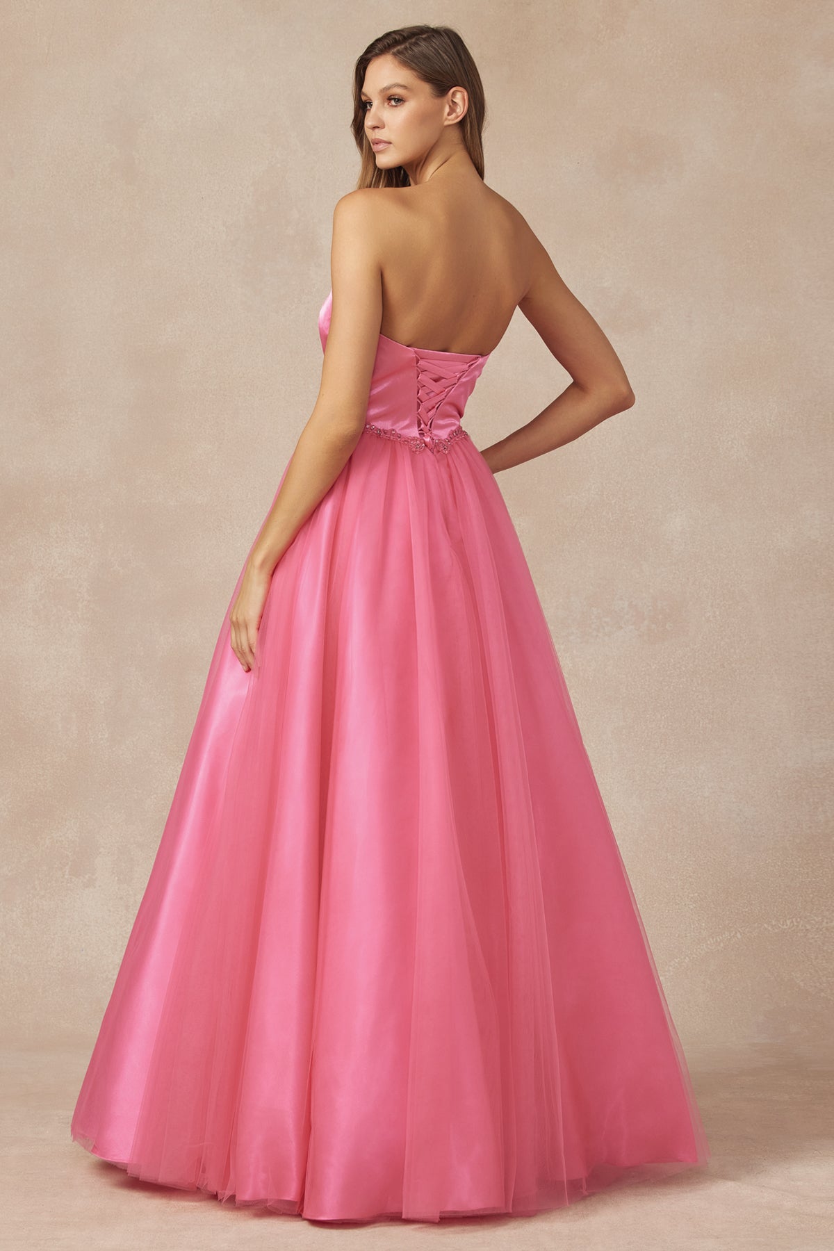 Strapless Sweetheart A-Line Tulle Skirt Long Prom Dress JT265-Prom Dress-smcfashion.com
