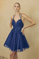 Double Spaghetti Straps Illusion Sweetheart Short Cocktail Dress JT864-Cocktail Dress-smcfashion.com