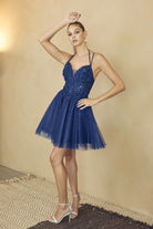 Double Spaghetti Straps Illusion Sweetheart Short Cocktail Dress JT864-Cocktail Dress-smcfashion.com