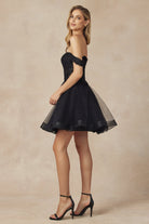 Off Shoulder Sweetheart Embroidered Lace Short Cocktail Dress JT880-Cocktail Dress-smcfashion.com