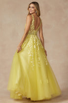 Embroidered Lace Embellished Jewel Waist Long Prom Dress JT224-Prom Dress-smcfashion.com