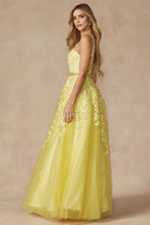Embroidered Lace Embellished Jewel Waist Long Prom Dress JT224-Prom Dress-smcfashion.com