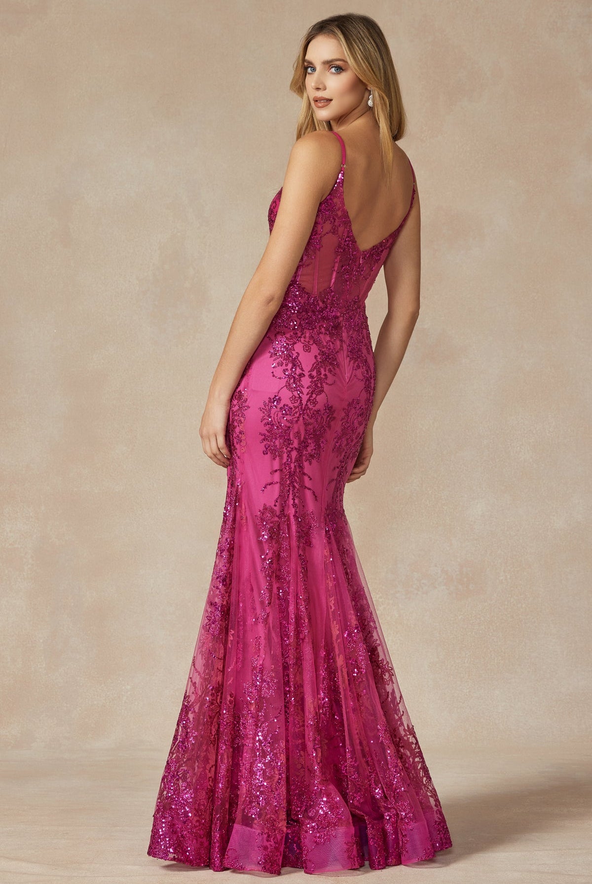 V-Neck Embroidered Lace Sleeveless Mermaid Long Prom Dress JT274 Sale-Prom Dress-smcfashion.com