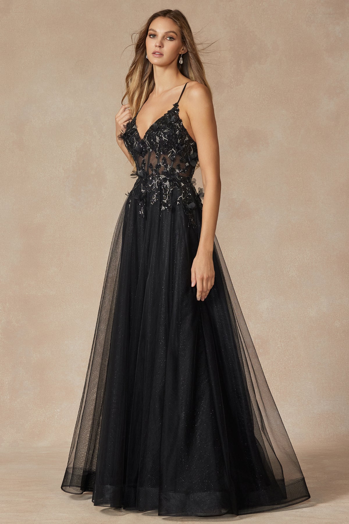 Sequin Butterfly Embroidered Boned Bodice Long Prom Dress JT2401-Prom Dress-smcfashion.com