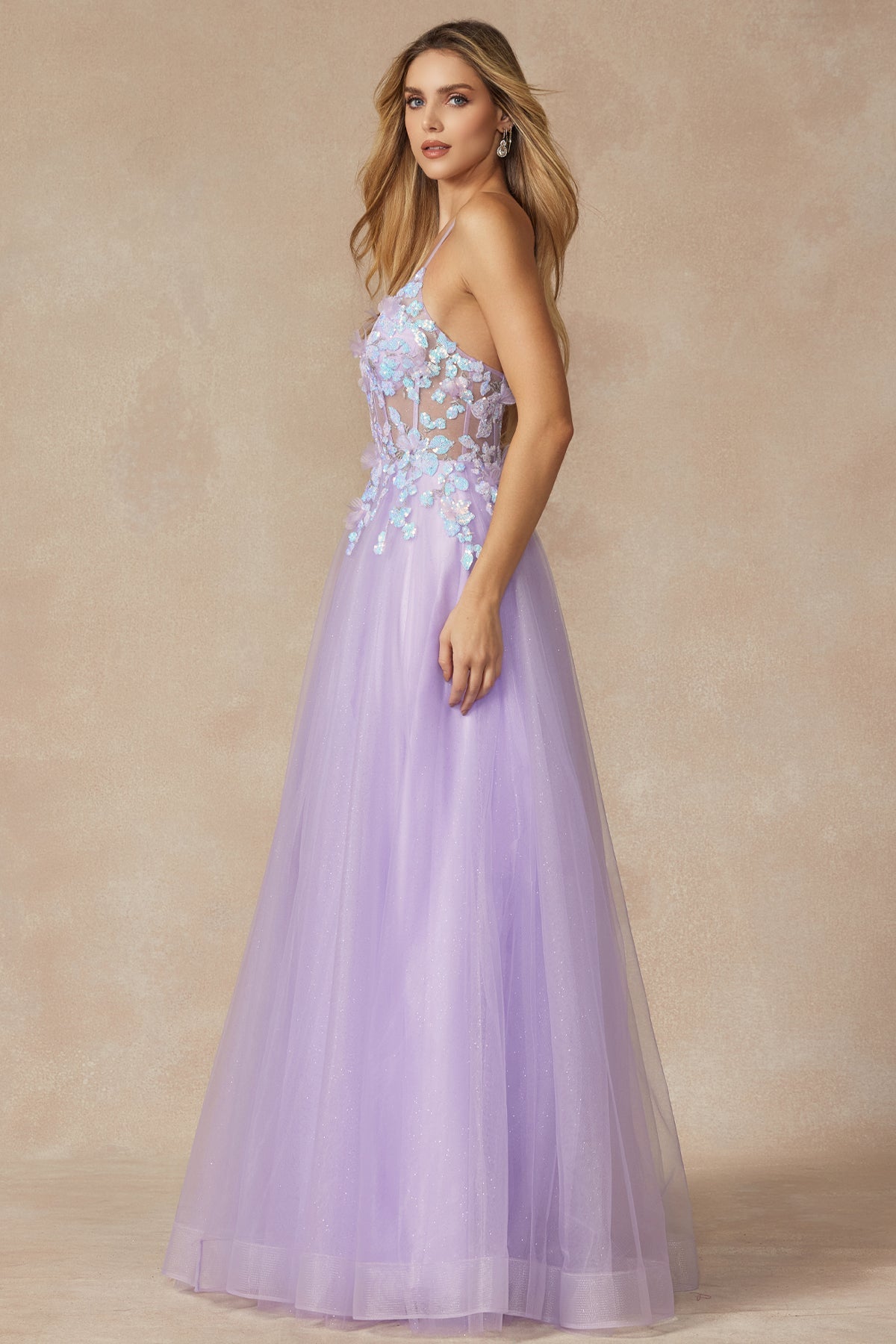 Sequin Butterfly Embroidered Boned Bodice Long Prom Dress JT2401-Prom Dress-smcfashion.com