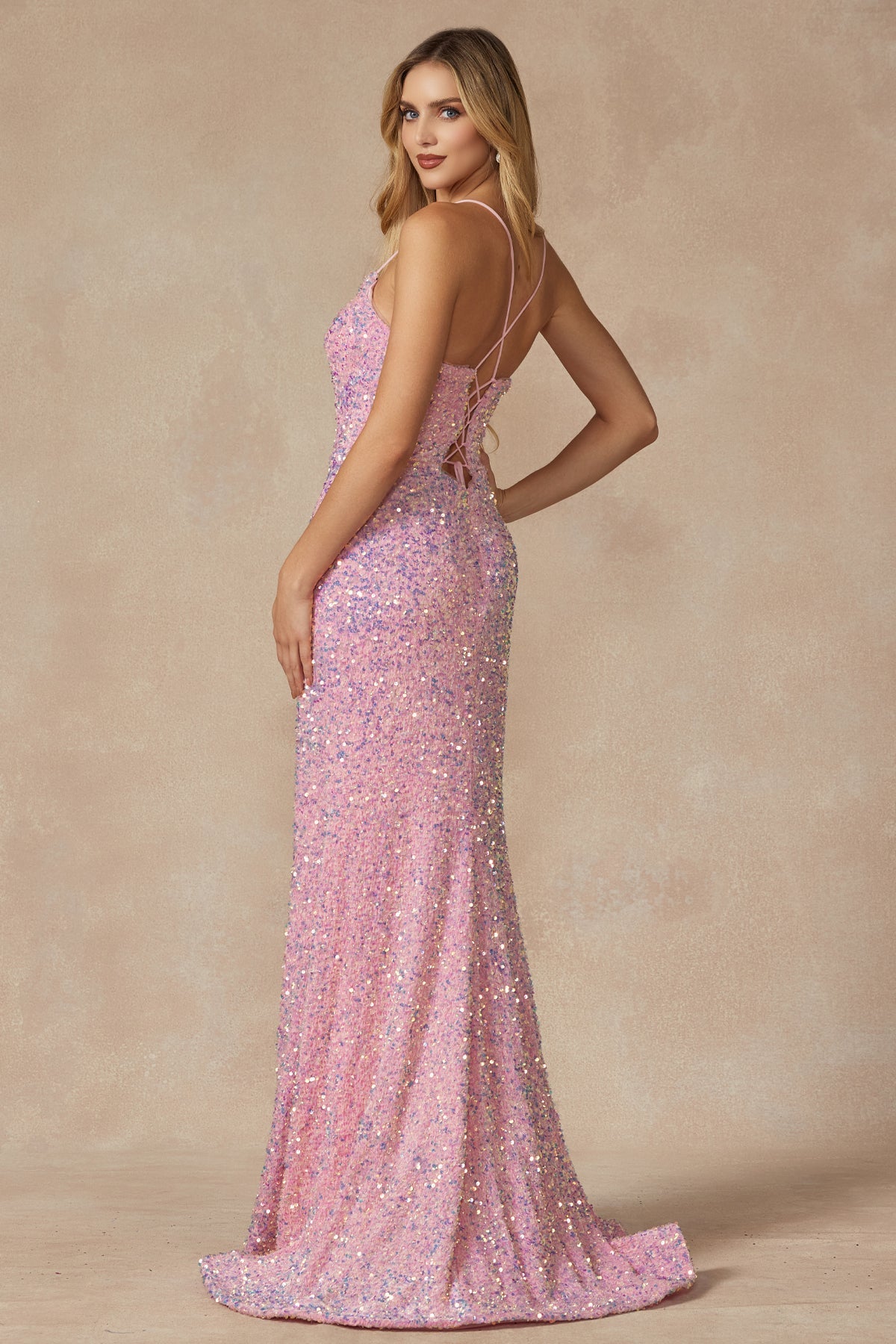 Velvet Sequin Fitted Sweetheart Lace Up Back Long Prom Dress JT2406-Prom Dress-smcfashion.com