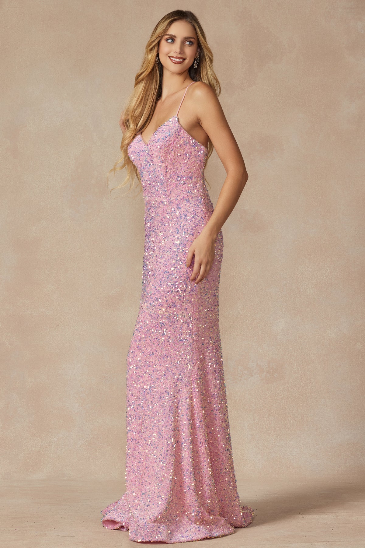 Velvet Sequin Fitted Sweetheart Lace Up Back Long Prom Dress JT2406-Prom Dress-smcfashion.com