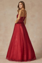 Leaf Lace Corset Bodice Spaghetti Straps Long Prom Dress JT295-All Dresses, Prom-smcfashion.com