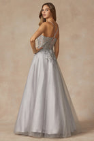 Leaf Lace Corset Bodice Spaghetti Straps Long Prom Dress JT295-All Dresses, Prom-smcfashion.com