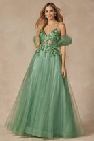 Sequin Butterfly Embroidered Boned Bodice Long Prom Dress JT2401-Prom Dress-smcfashion.com