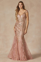 Feather Skirt Mermaid Open V-Back Illusion Sweetheart Long Prom Dress JT286-Prom Dress-smcfashion.com