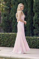 Machine Sequin Corset Bodice Side Slit Long Prom Dress JT289-Prom Dress-smcfashion.com
