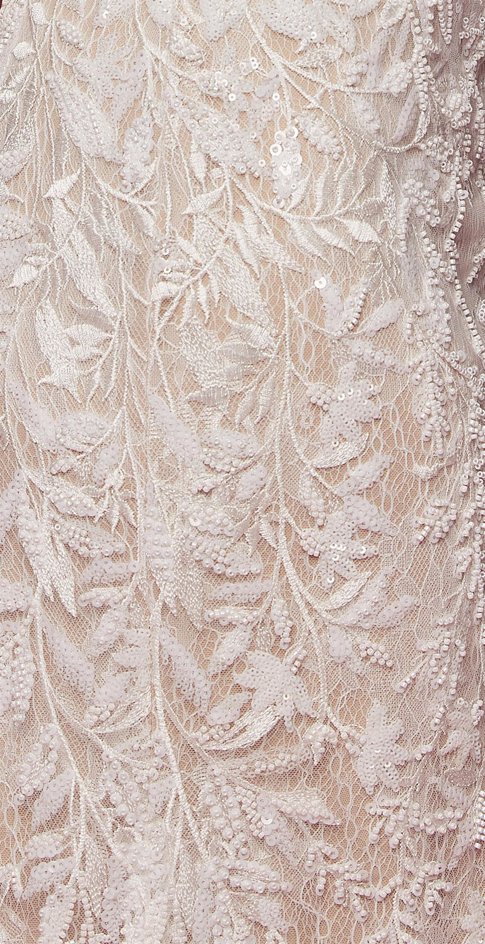Embroidered Lace IIlusion V-Neck Open V-Back Mermaid Long Wedding Dress NXJE915-Wedding Dress-smcfashion.com