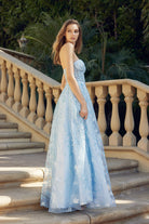 Strapless Sequin Tulle Removable Balloon Sleeves Long Prom Dress JT2404-Prom Dress-smcfashion.com