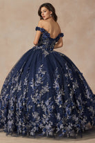 3D Floral Appliques With Off Shoulder Long Quinceanera Dress JT1447-Quinceanera Dress-smcfashion.com